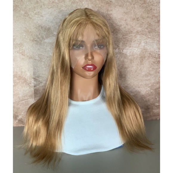 Human Hair Golden Blonde Lace Front Wig - Picture 2 of 10